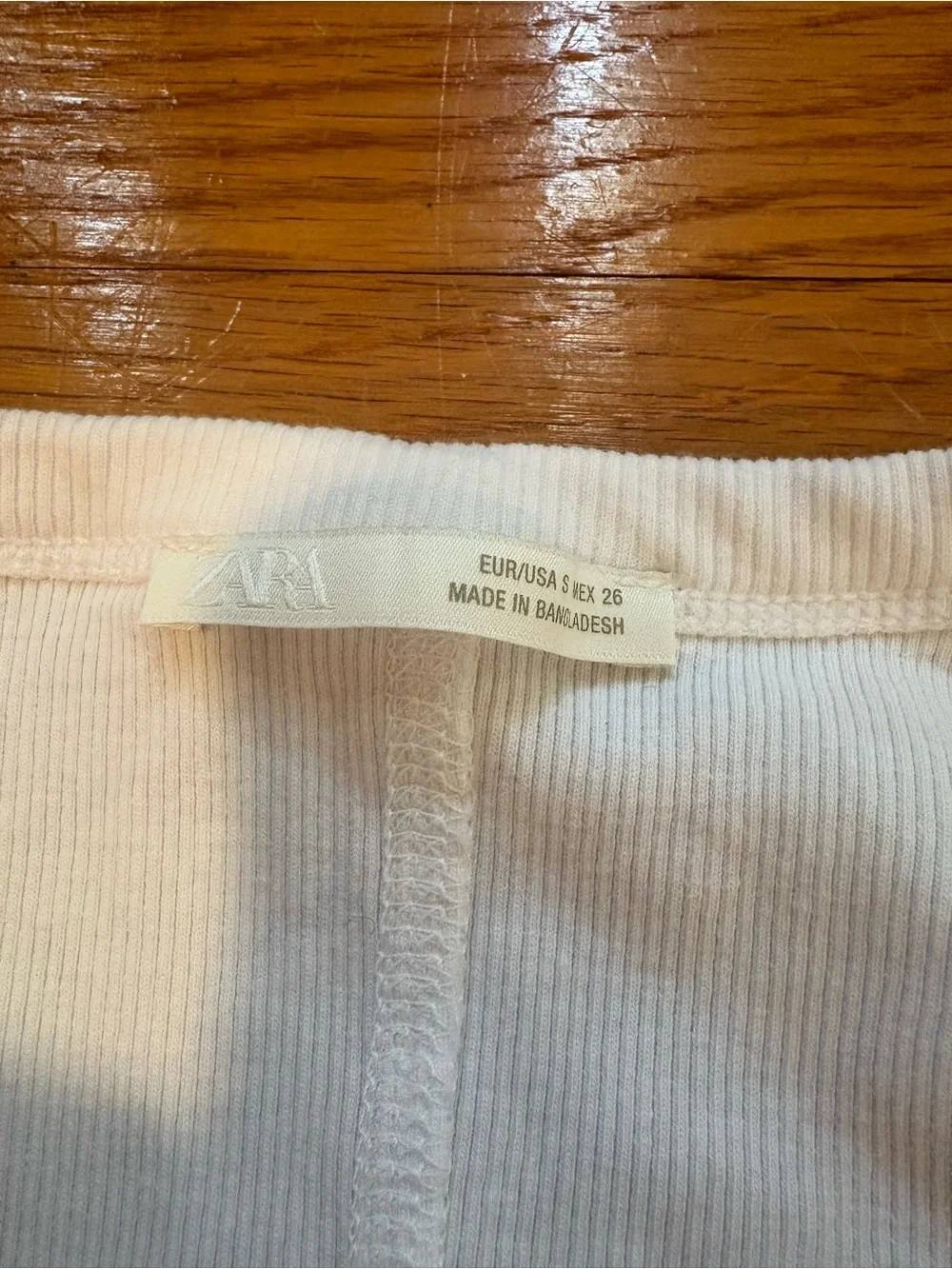 Zara White Ribbed Tank Top Women’s Small - Picture 3 of 3
